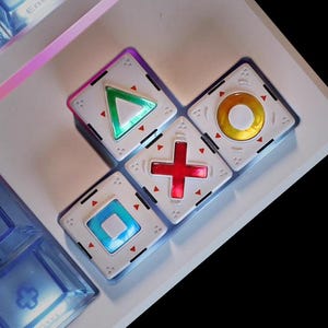 Cyberpunk Artisan Keycaps, Transcluent Geometry Keycaps, Handmade Silver Backlit Keycap, Mechanical Keyboard Keycap Set, Birthday Gift