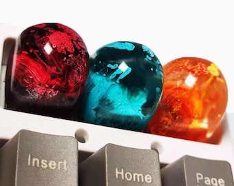 Tasti in resina trasparente, tasti artigianali unici, tasti personalizzati creativi per MX Cherry, tasti in saldo, regalo ideale fatto a mano per lui