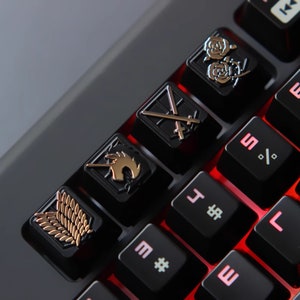 Wings of Freedom Esc F1-F12 Anime Keycaps, Personalized Mechanical Keyboard Keycap, Handmade Creative Aluminum Alloy Artisan Keycaps