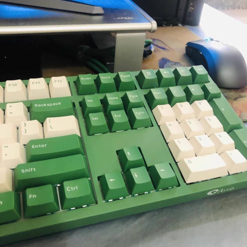 Green Keycaps Set Cherry Artisan Keycap Mechanical Keyboard Etsy