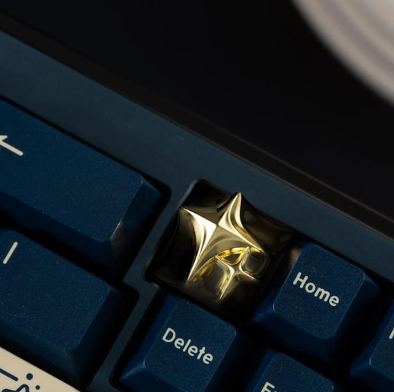 Metallic Stars Single Keycaps, Keycap Set for MX Cherry,Gold Single Keycap, Gaming Artisan Keycaps Gift ,Handmade for Mechanical Keyboards