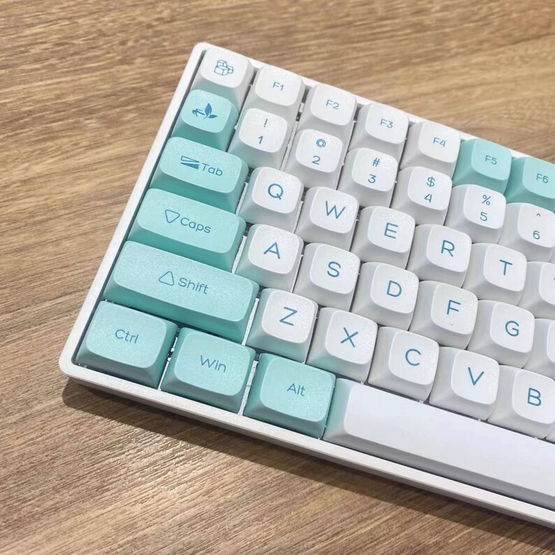 Mint Green Keycaps Set, Resin Artisan Keycap, Mechanical Keyboard Keycaps Set, Cherry PBT