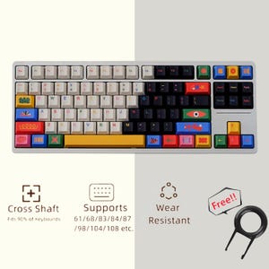 Colorful Graffiti Keycaps Set, Art Retro Keycaps Set, Mechanical Keyboard Universal Keycaps, PBT Cherry 142 Artisan Keycaps