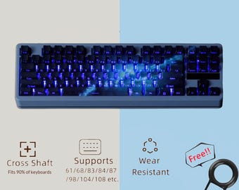 Juego de teclas Galaxy, teclas retroiluminadas en azul oscuro, 131 teclas, Cherry MX, Artisan Universal