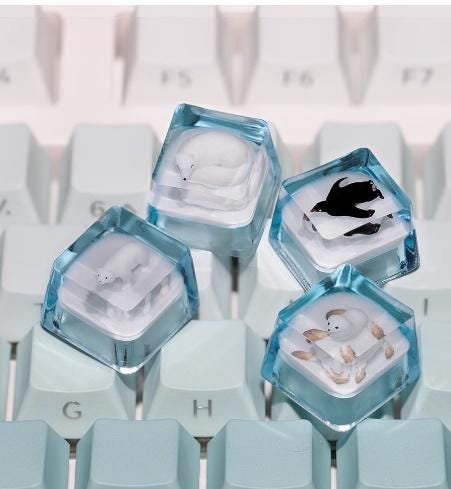 Polar Animal Keycaps, Best Personalized Mechanical Keycaps, Creative ...