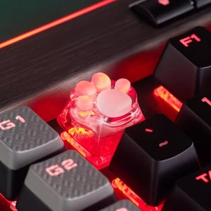 4 Colors Cat Keyboard Keycaps, Mechanical Translucent Keycaps, Handmade One Piece Keycap, Best Creative Artisan Keycap, Cute Keycap For Her