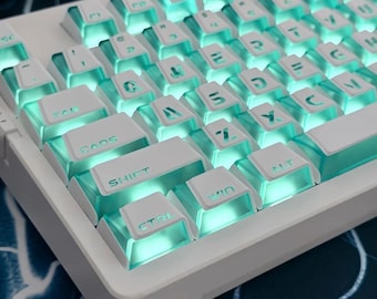 Ice Prism Transparent Keycap Set, Shine Through Crystal Key Caps, Mechanical Keyboard Artisan Keycaps Anime Gifts, 3 Color Options