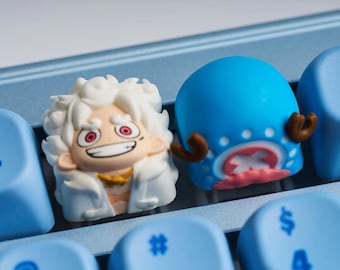 Handmade Anime Keycaps, One Piece Anime Resin Keycaps, Cute Single Anime Figure Keycaps, Anime Gift for Gamers