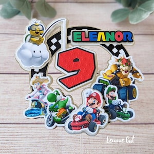 3D (Handmade) Mario Kart cake topper / Cupcake topper / Personalized