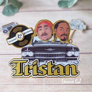 3D (Handmade) Hip Hop Cake topper and 2pcs Mini topper / Cupcake topper / Personalize