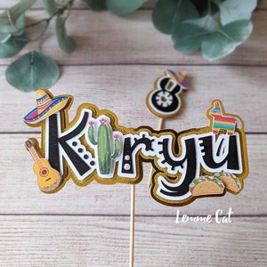 3D (Handmade) Taco cake topper and 1pcs Age mini topper / Cupcake topper / Personalized