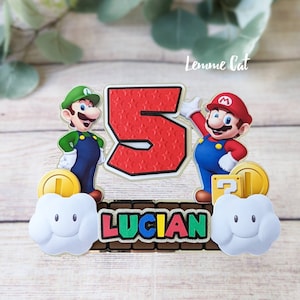3D (Handmade) Mario Brothers Cake topper + 2 Mini / Personalized