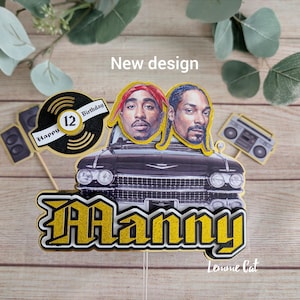 Hip Hop Cake topper and 2pcs Mini topper / Cupcake topper / Centerpieces / Personalize