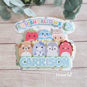 3D (Handmade) Squishmallow Cake topper + 2 Mini / Personalized