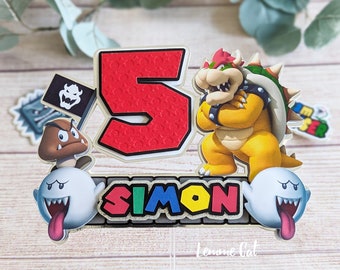 3D (Handmade) Bowser Cake topper + 2 Mini / Personalized