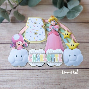 3D (Handmade) Princess Peach Cake topper + 2 Mini / Personalized