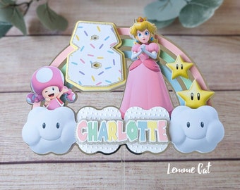 3D (Handmade) Princess Peach Cake topper + 2 Mini / Personalized
