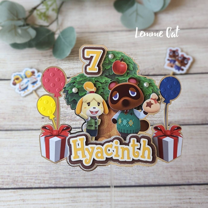 3D handmade ACNH Cake Topper and 2pcs Mini Topper / Cupcake Etsy