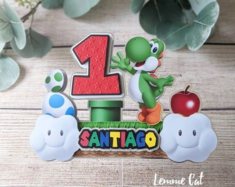 Yoshi Cake topper + 2 Mini / Centerpieces / Personalized