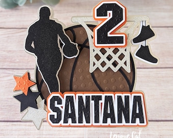 Basketball Cake topper / Cupcake topper / Centerpieces / Personalize