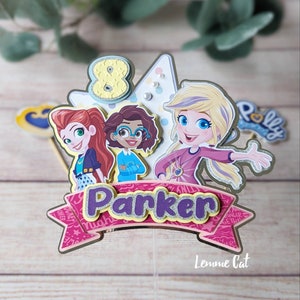 Topper per torta Bestie 3D (fatto a mano) e 2 mini topper / Topper per cupcake / Personalizza