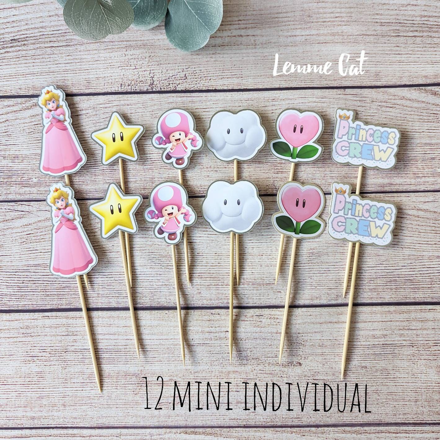 Princess Peach Cupcake Topper Etsy