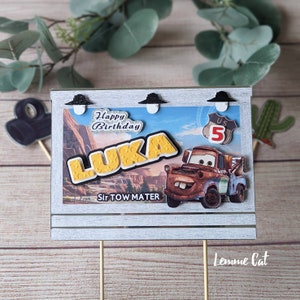 3D (Handmade) Tow Mater cake topper and 2pcs Mini topper / Cupcake topper / Personalized