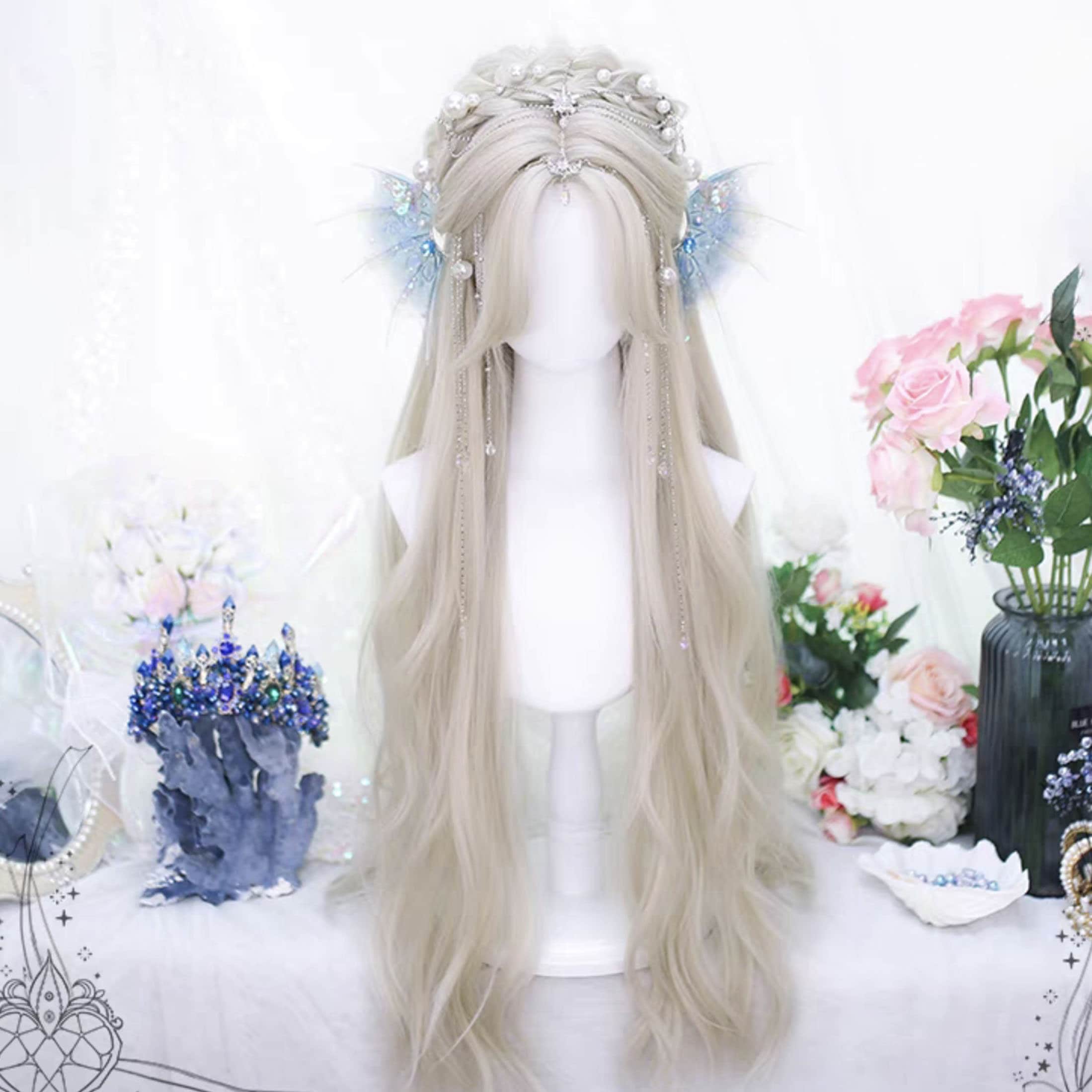 31,6 inch Lolita natuurlijk golvend lang krullend haar-pruik-aangepaste pruik-Lolita-pruik-cosplay-pruik-festivalpruik