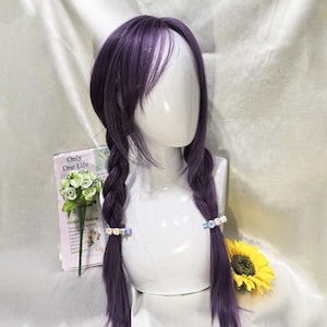 25,5 Zoll Lolita lila natürliche lange gerade Haar-Perücke-benutzerdefinierte Perücke-Lolita Perücke-Rollenspiel Perücke-Festival Perücke