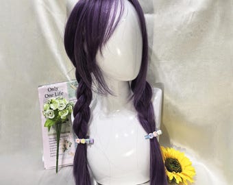 25.5 inch Lolita purple natural long straight hair-wig-custom wig-lolita wig-role play wig-festival wig