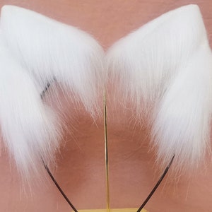 White cat ears kitten ears beast ears headband ears wolf ears cosplay ears kawaii fox ears Halloween gifts