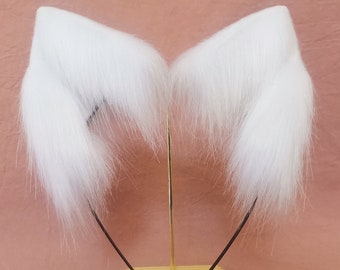 White cat ears kitten ears beast ears headband ears wolf ears cosplay ears kawaii fox ears Halloween gifts