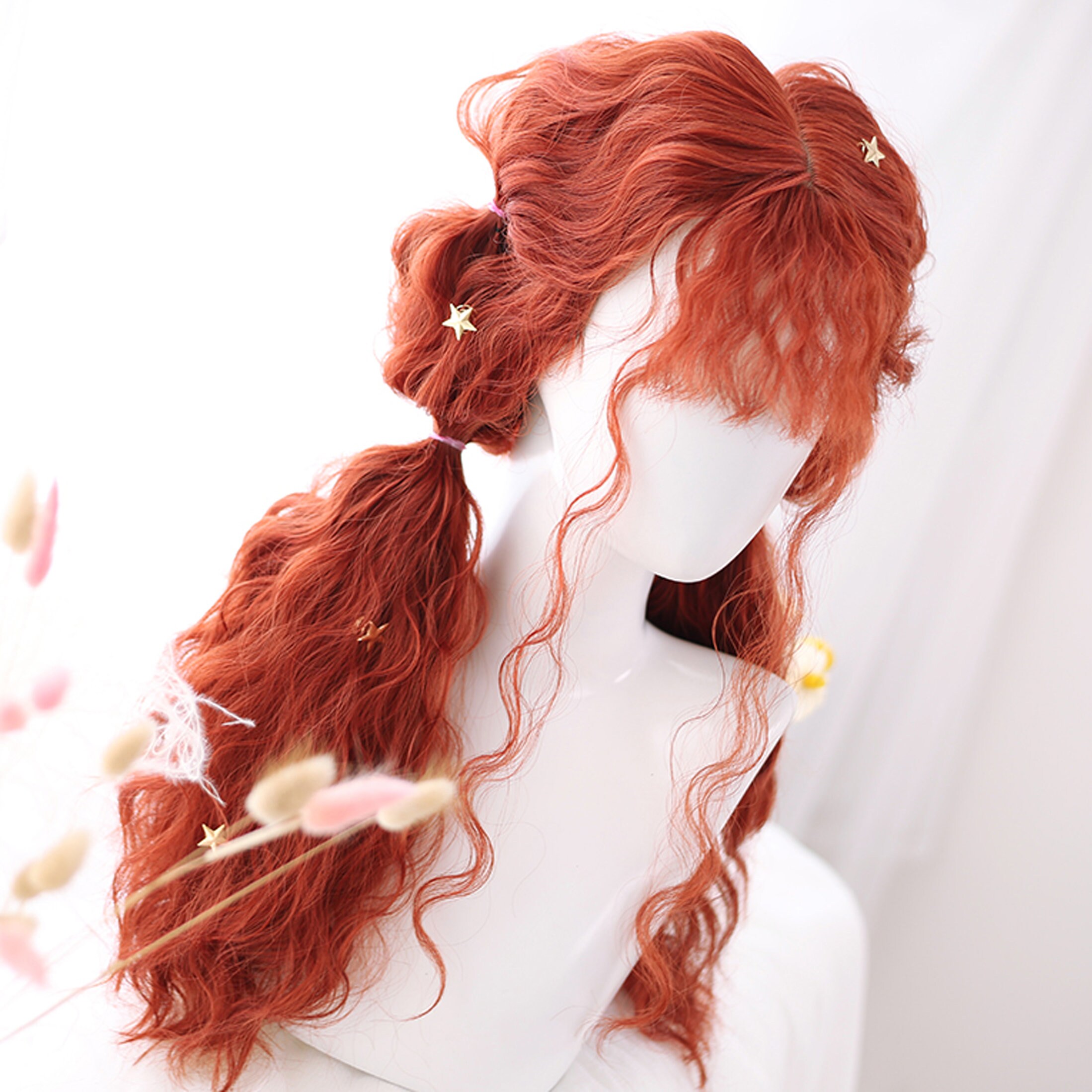 Long Curly Wig Red Ginger Wig Red Curly Wig Swiking Ombre Red Long