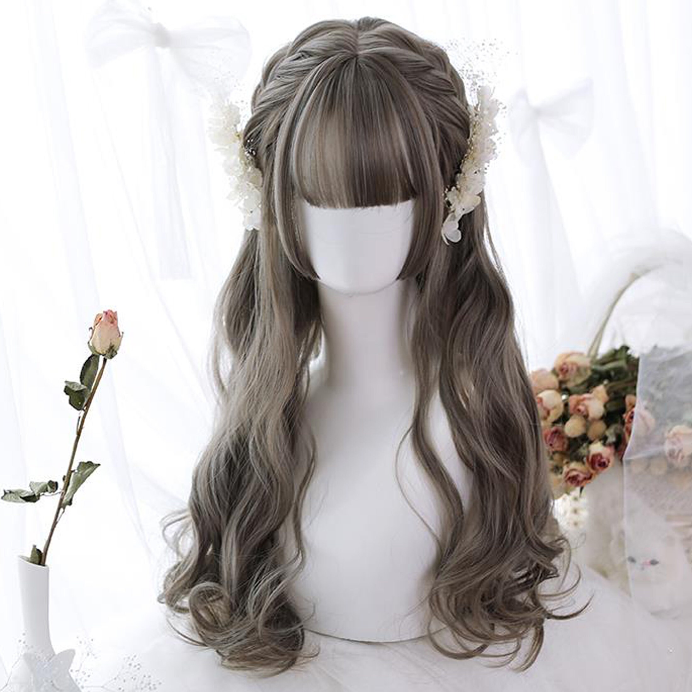 23.6 Inch Fashionable Air Bangs Ladieswig wig lolita Wig anime Cute cosplay Wig fashion Wig Etsy UK
