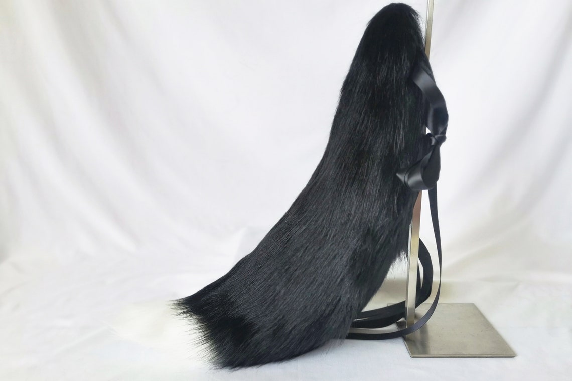 22 Inch Black Wolf Tail Black Wolf Ears Beast Ears Cat Ears Etsy UK