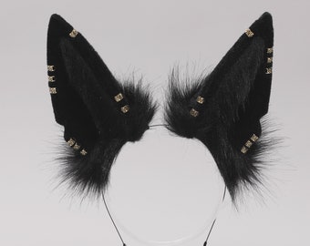 Black Anubis Ears - Animal Ears - Cat Ears - Wolf Ears - Cosplay Ears - Lolita Fox Ears - Halloween Gifts
