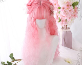 pink wig etsy