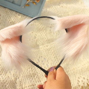 Cute pink cat ears kitten ears beast ears headband ears wolf ears cosplay ears Lolita fox ears Halloween gift