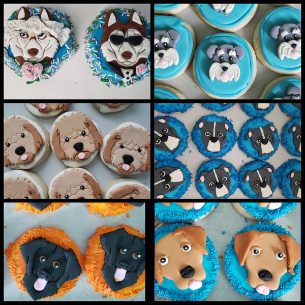 Custom Dog Faces Sugar Cookie - FOR HUMAN CONSUMPTION