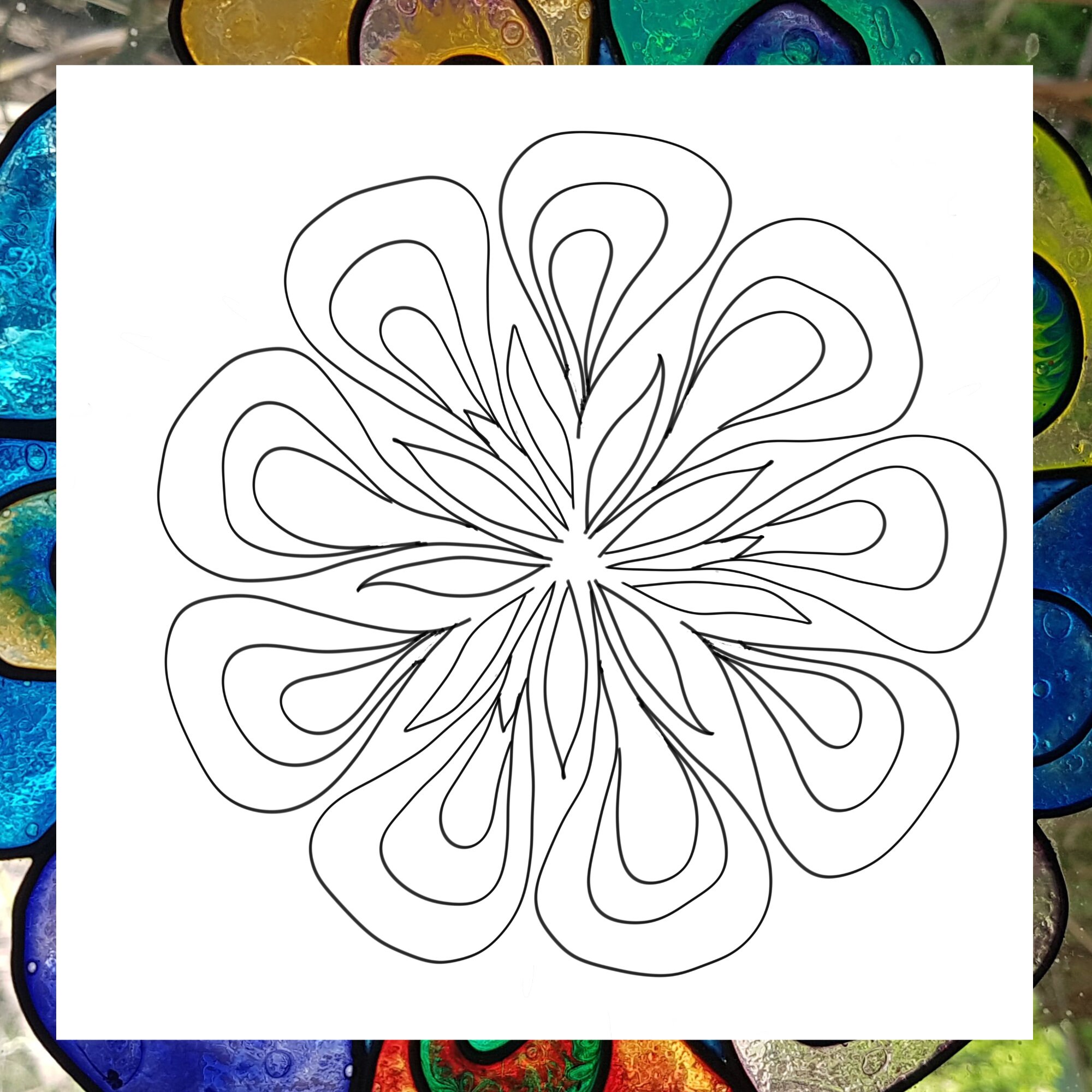 Water Mandala 1. Printable adult coloring page. Instant | Etsy
