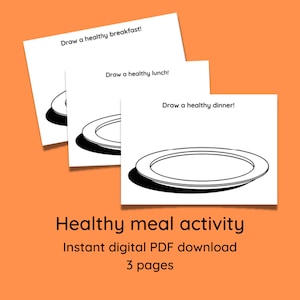 Healthy meals drawing activity
