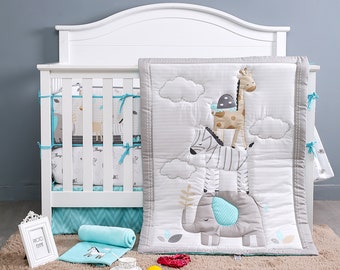bright colored crib bedding