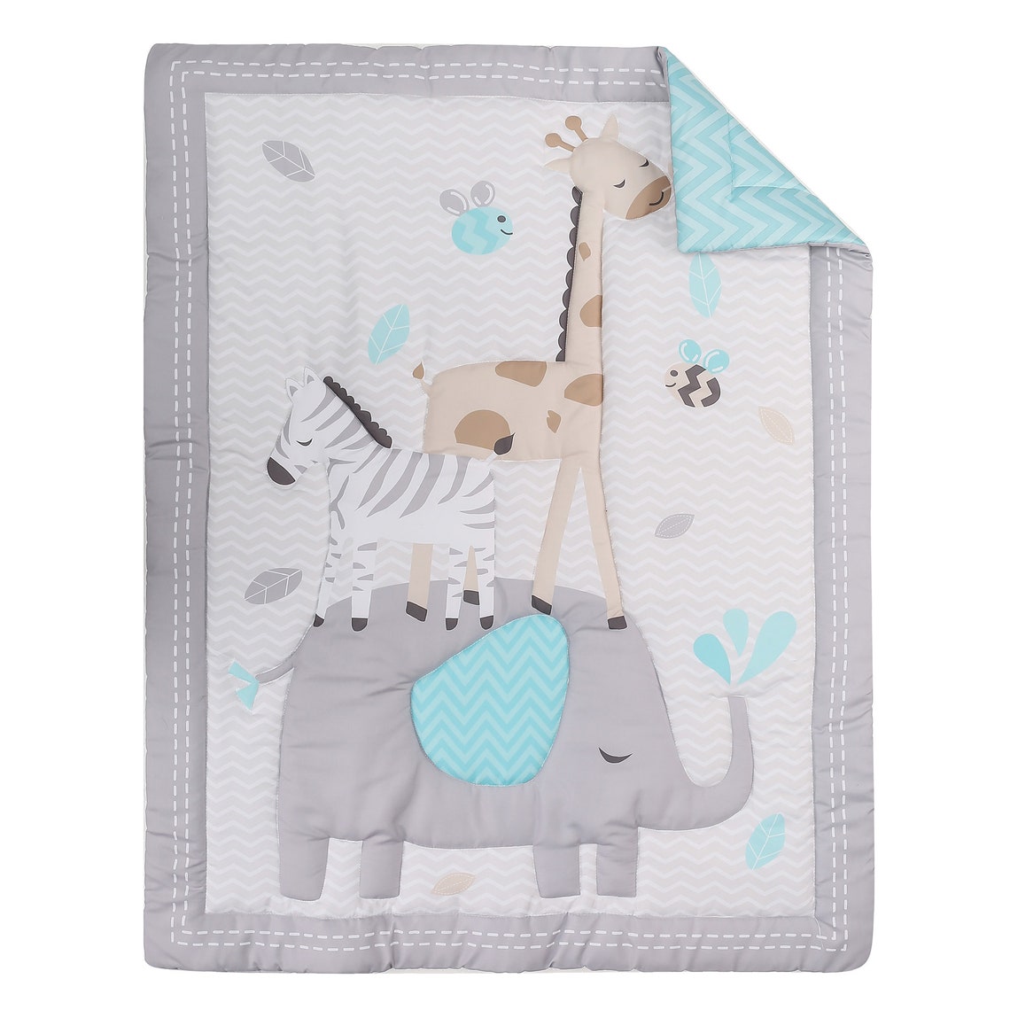 Crib Bedding Baby Boy Nursery Set Giraffe & Elephant Bright Etsy