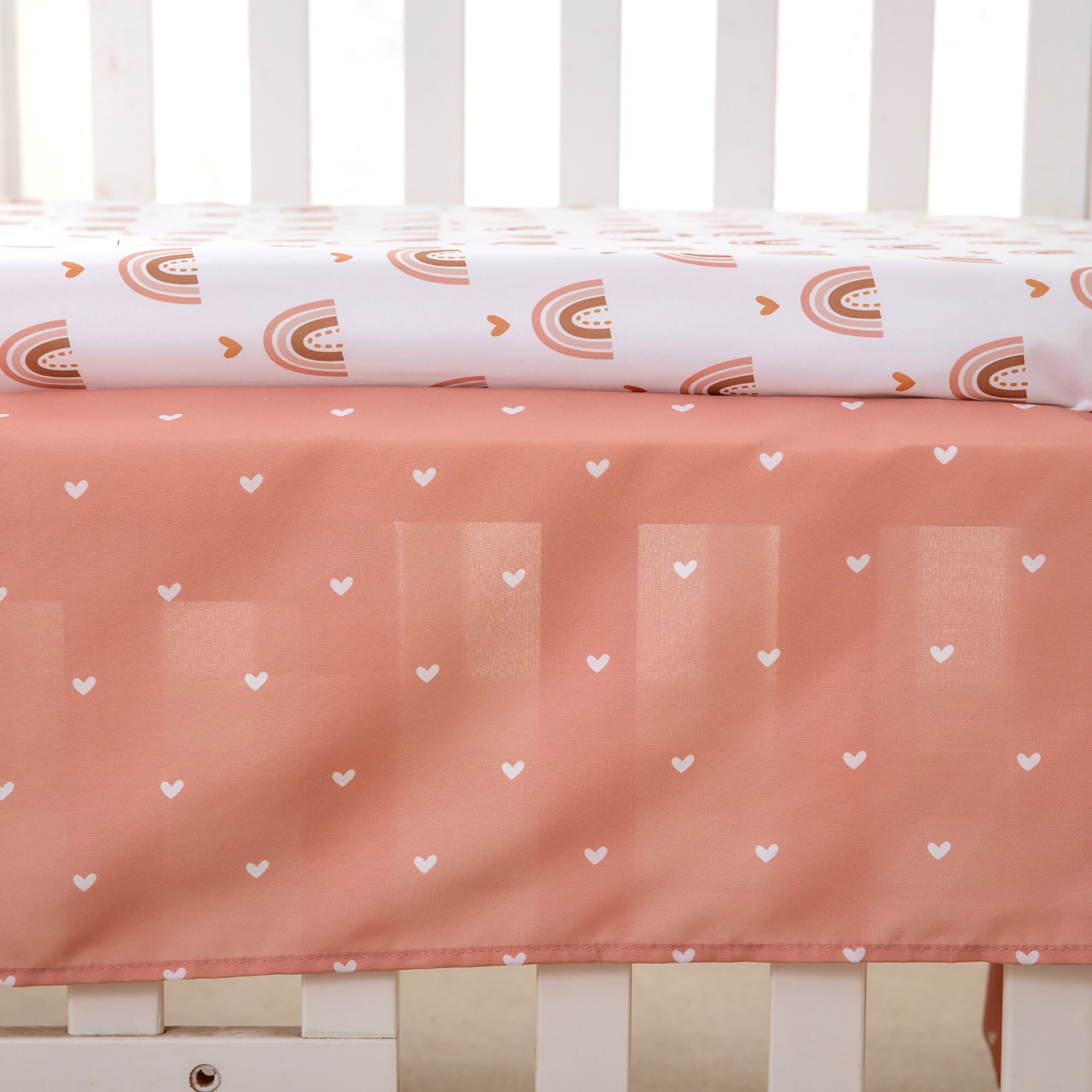 3 Piece Boho Rainbow Crib Bedding Set Standard Size Nursery Etsy