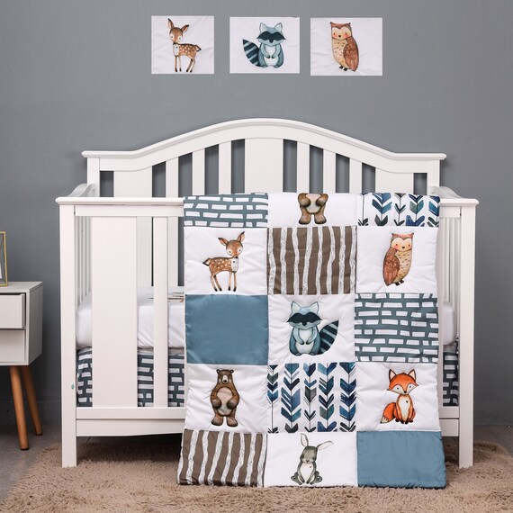 forest animals crib bedding