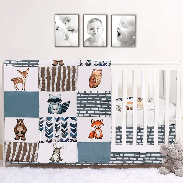 Woodland Crib Bedding Etsy