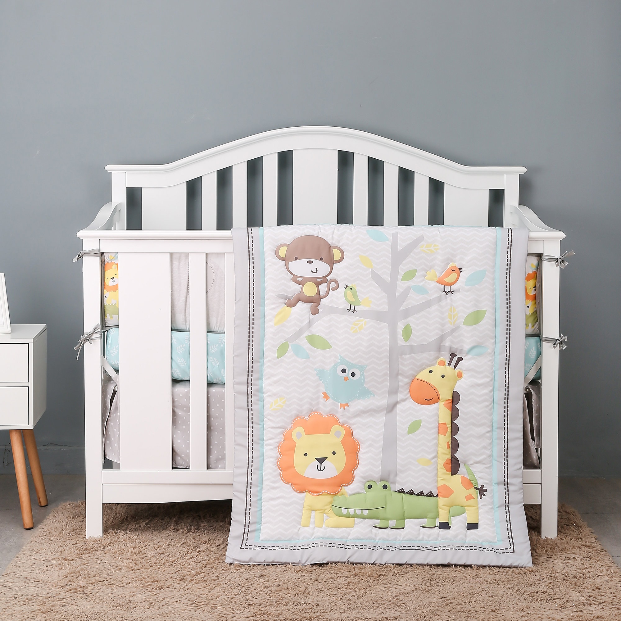 lavender safari crib bedding