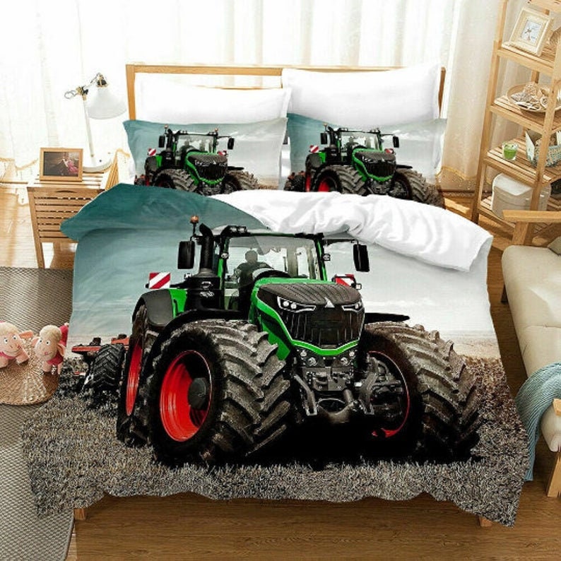 John Deere Agriculture Tractor Quilt Cover Bedding Set 3PCS Etsy