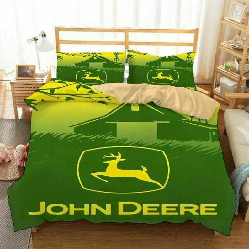 John Deere Agriculture Tractor Quilt Cover Bedding Set 3PCS Etsy