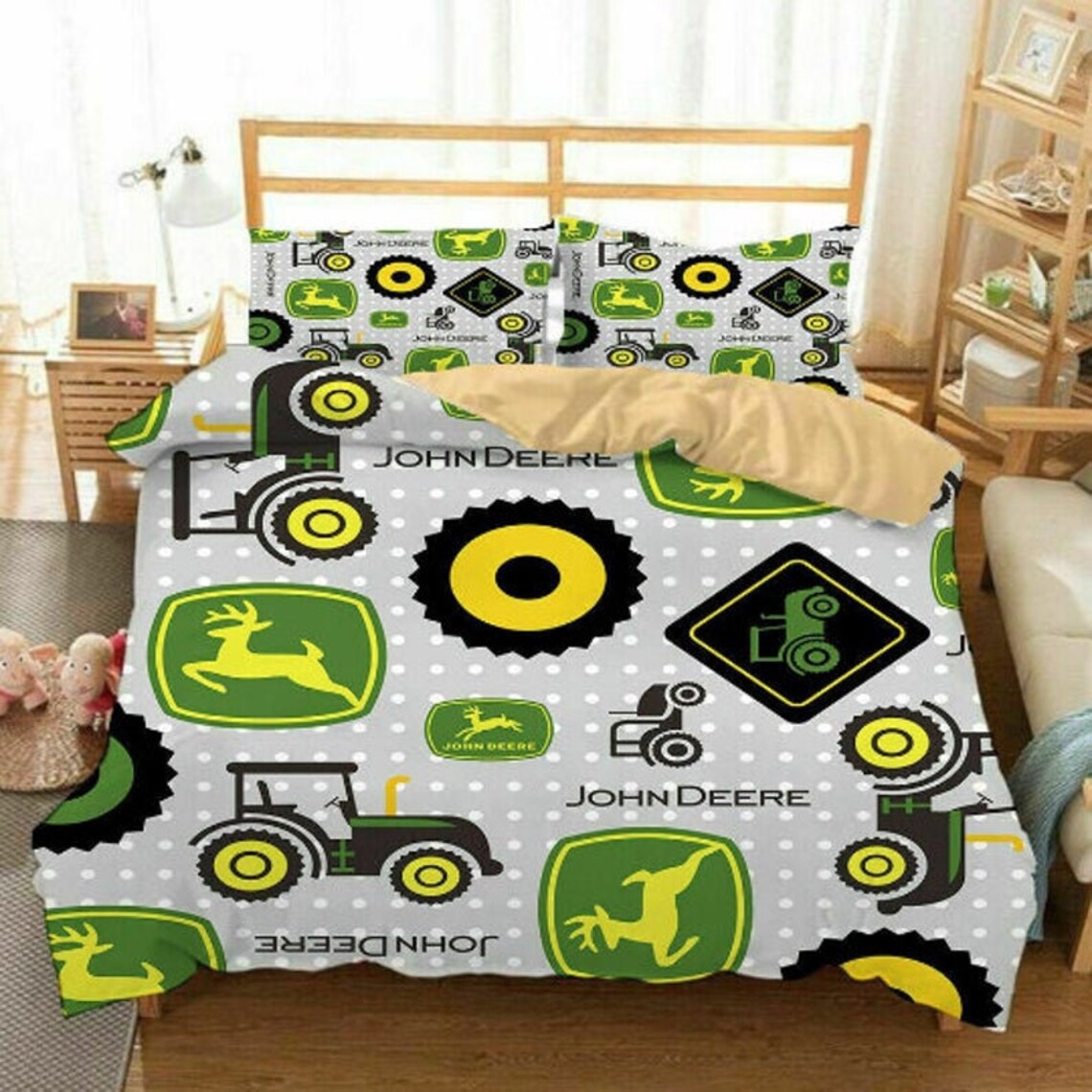 John Deere Agriculture Tractor Quilt Cover Bedding Set 3PCS Etsy